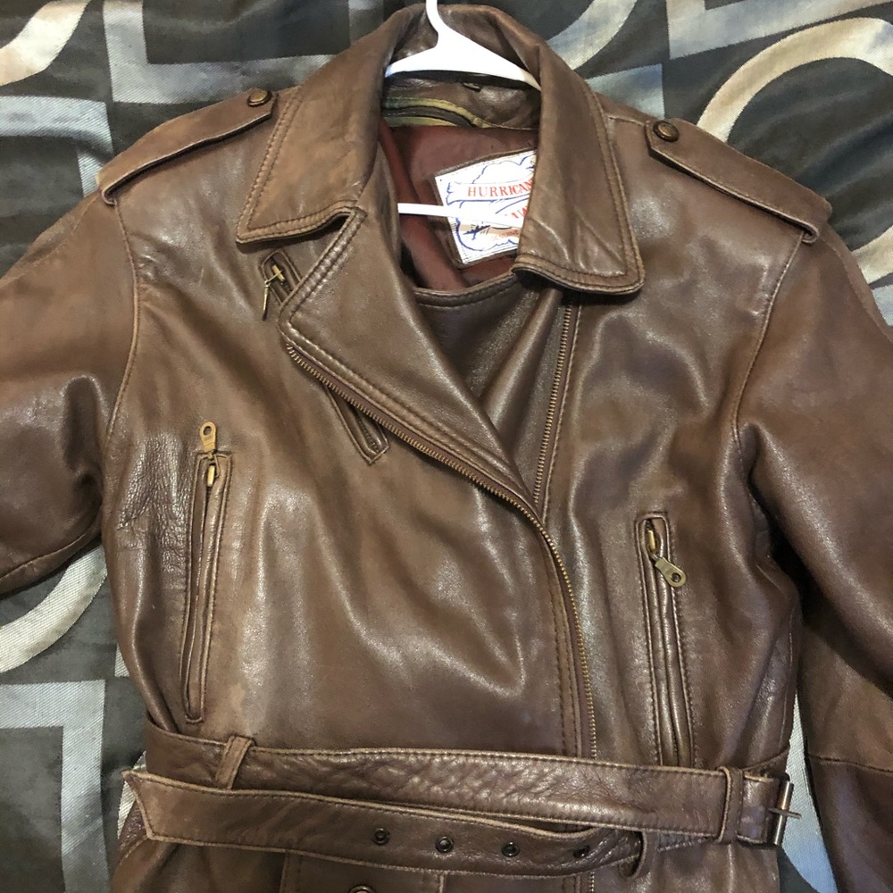 Women’s vintage bonded leather jacket
